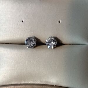 Classic Clear Faux Crystal Stud Earrings - Women Jewelry